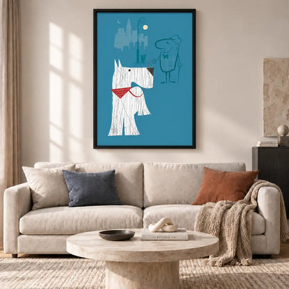 Minimal Blue Couple with Love Letter Wall Art 2