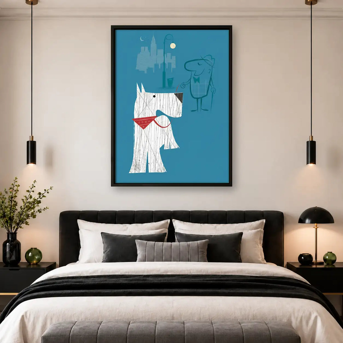 Minimal Blue Couple with Love Letter Wall Art 4