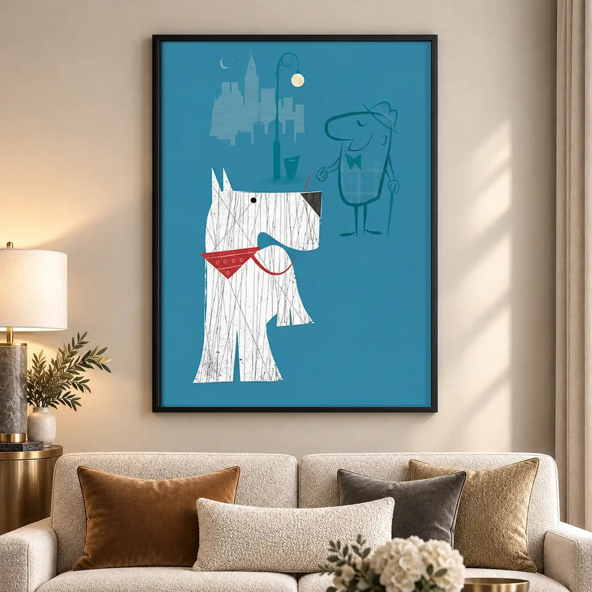 Minimal Blue Couple with Love Letter Wall Art 5