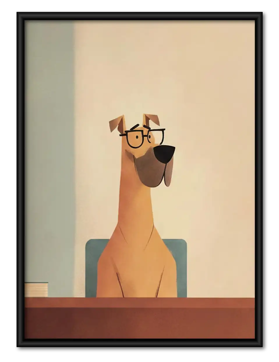 Minimal Brown Dog Portrait Wall Art 1