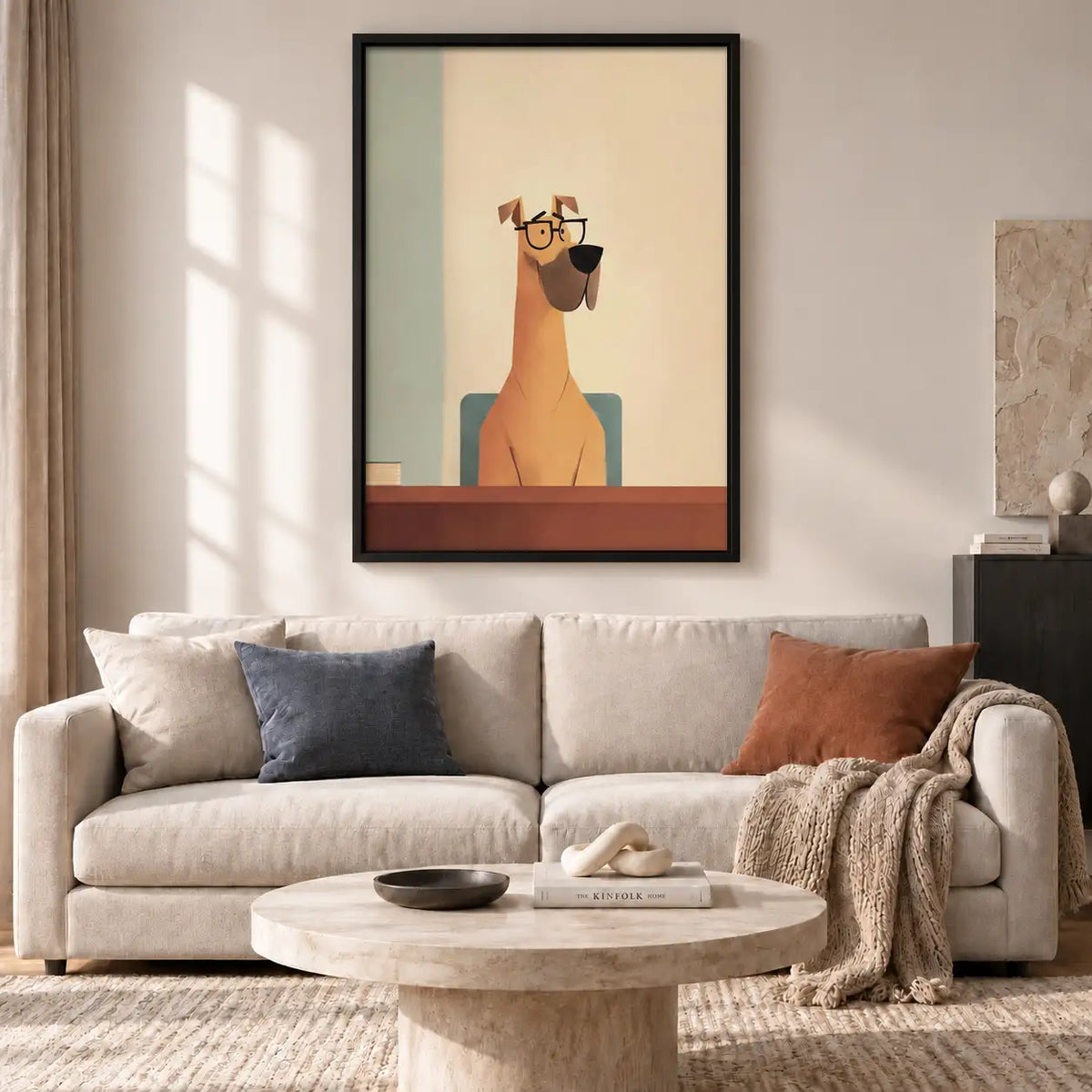 Minimal Brown Dog Portrait Wall Art 2