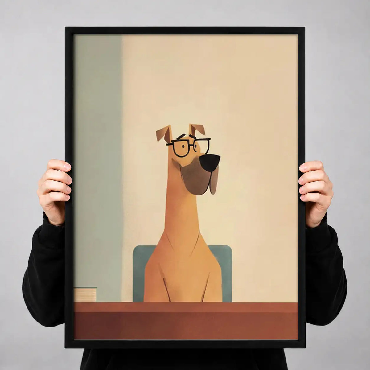Minimal Brown Dog Portrait Wall Art 3