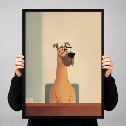 Minimal Brown Dog Portrait Wall Art 3