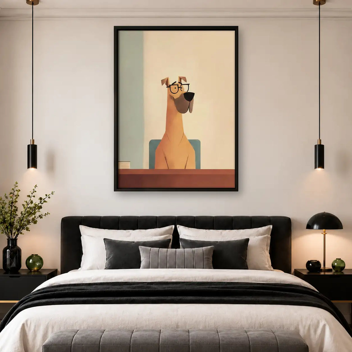 Minimal Brown Dog Portrait Wall Art 4
