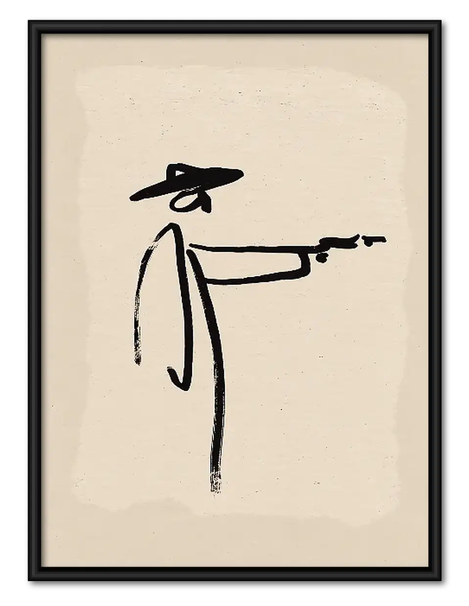 Minimal Cowboy Drawing Wall Art 1