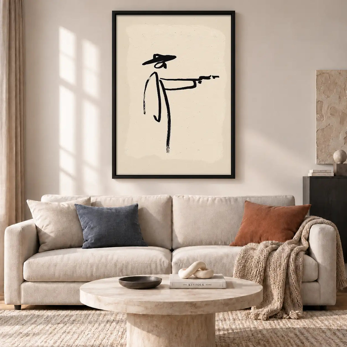 Minimal Cowboy Drawing Wall Art 2