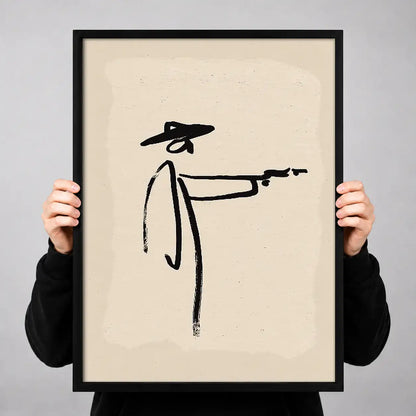 Minimal Cowboy Drawing Wall Art 3