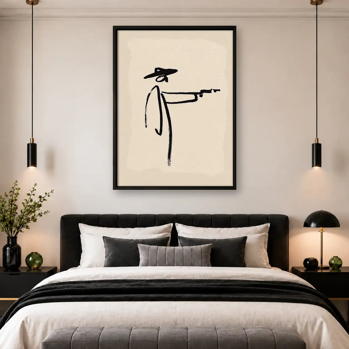 Minimal Cowboy Drawing Wall Art 4