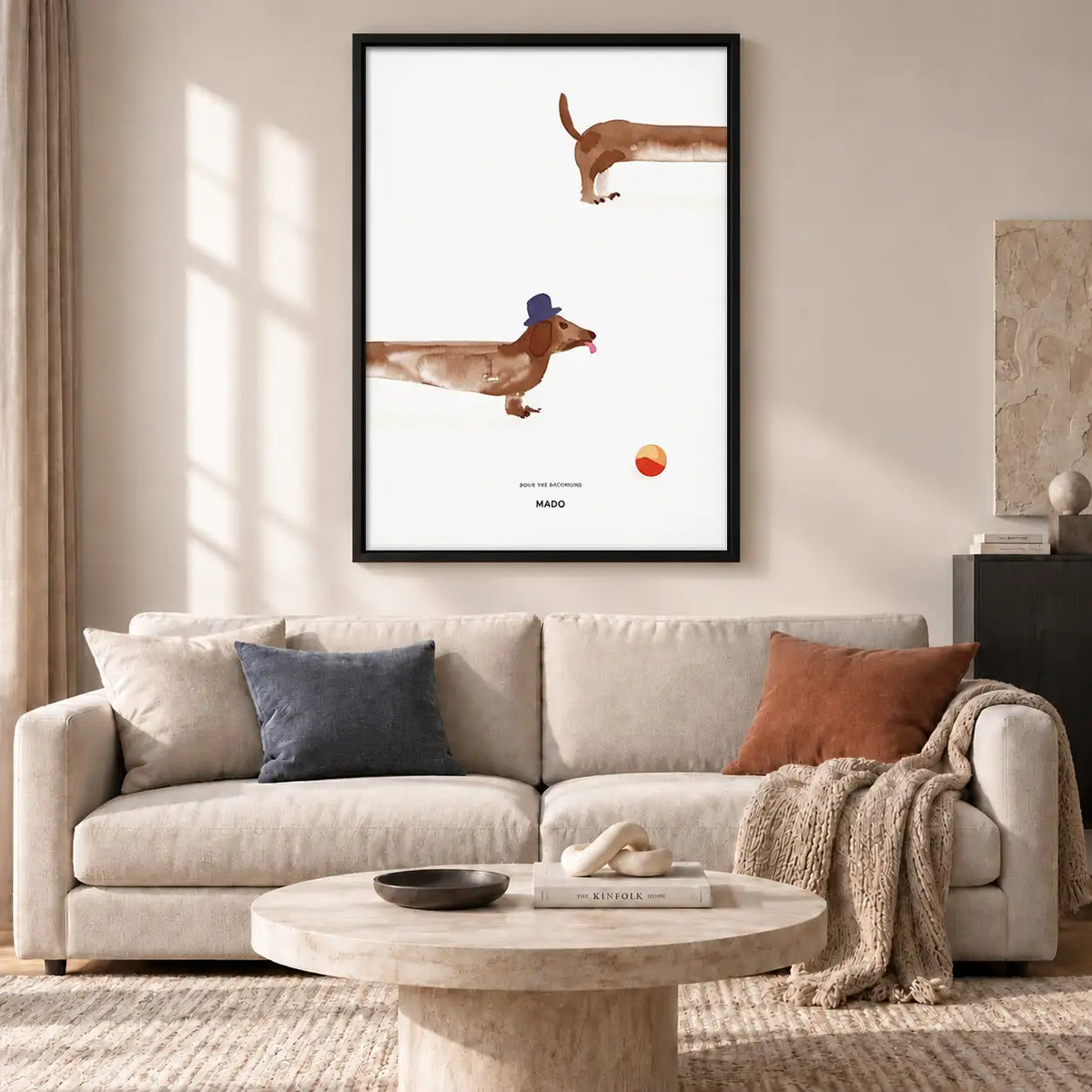 Minimal Dachshund Ball Race Wall Art 2