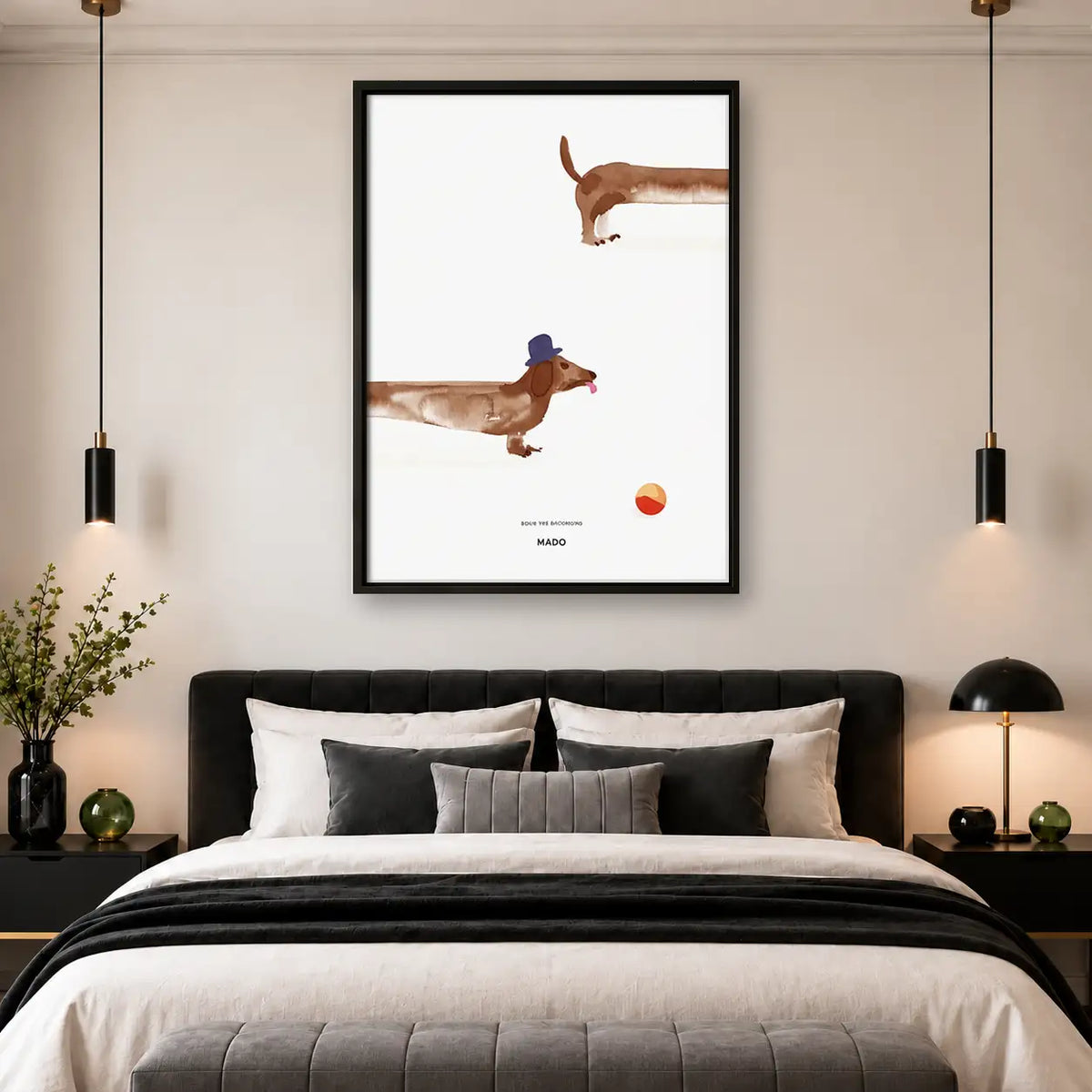 Minimal Dachshund Ball Race Wall Art 4