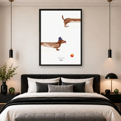 Minimal Dachshund Ball Race Wall Art 4
