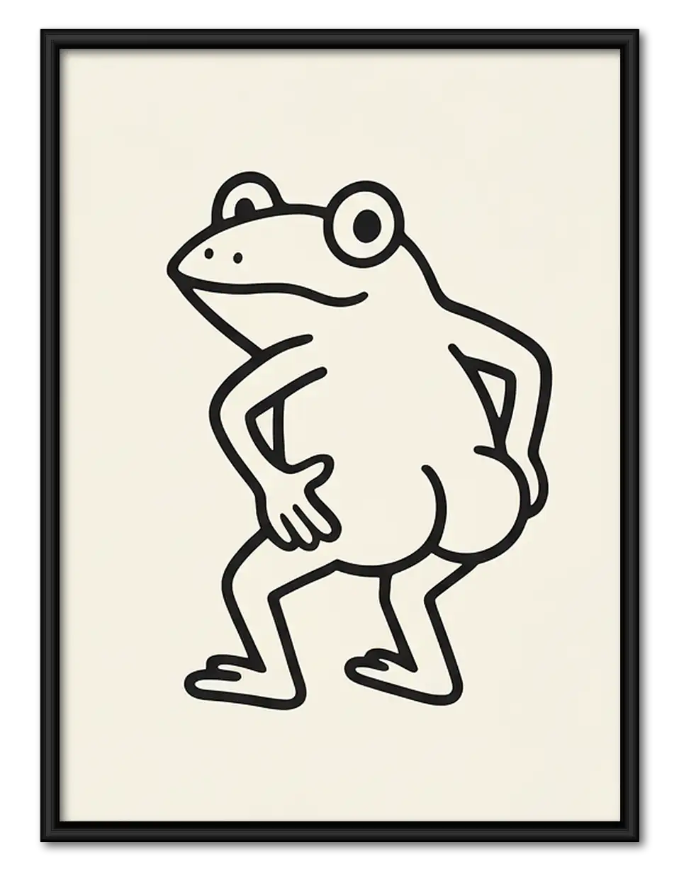 Minimal Dancing Frog Line Art 1