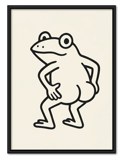 Minimal Dancing Frog Line Art 1