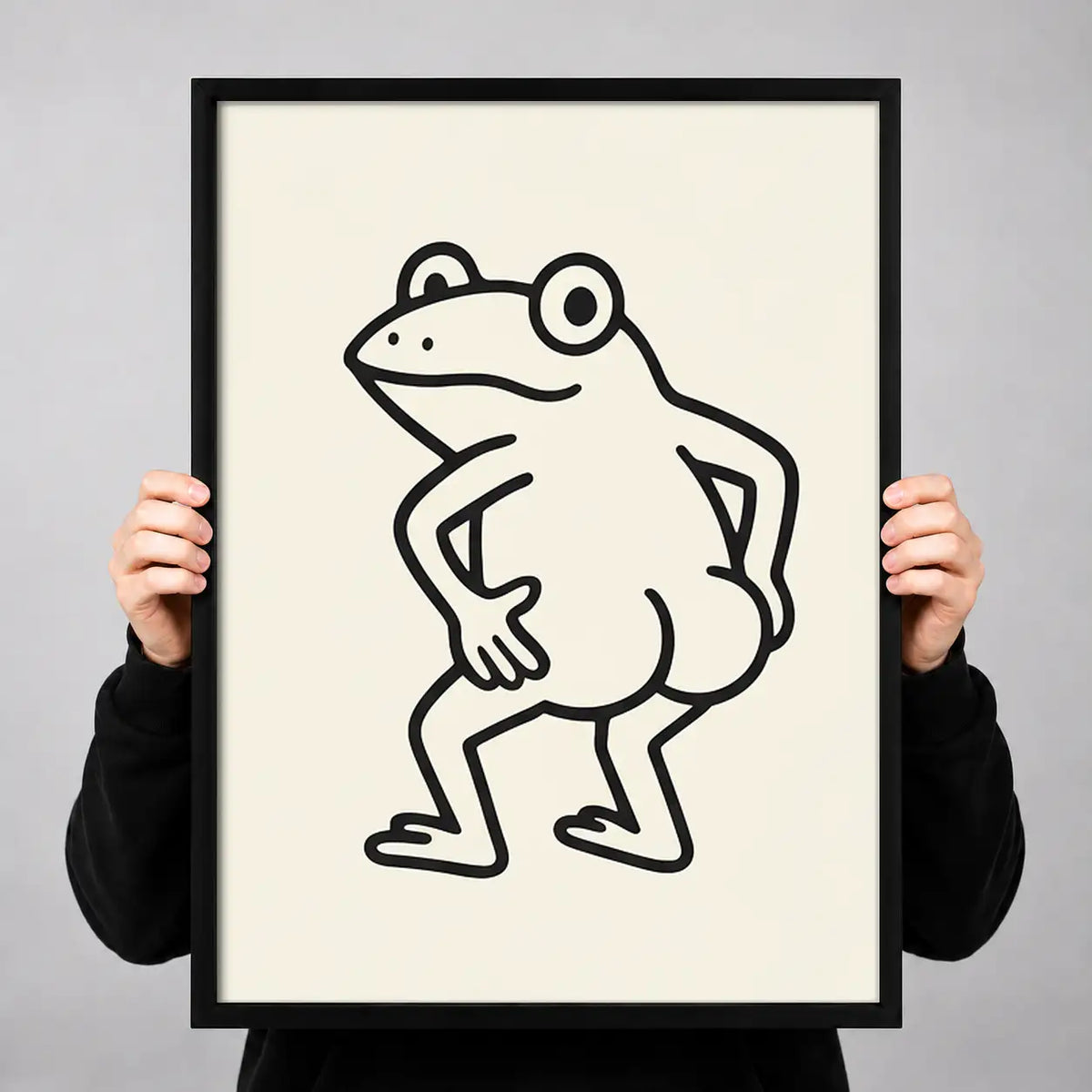 Minimal Dancing Frog Line Art 3