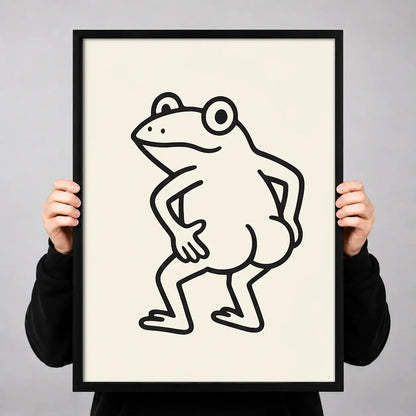 Minimal Dancing Frog Line Art 3