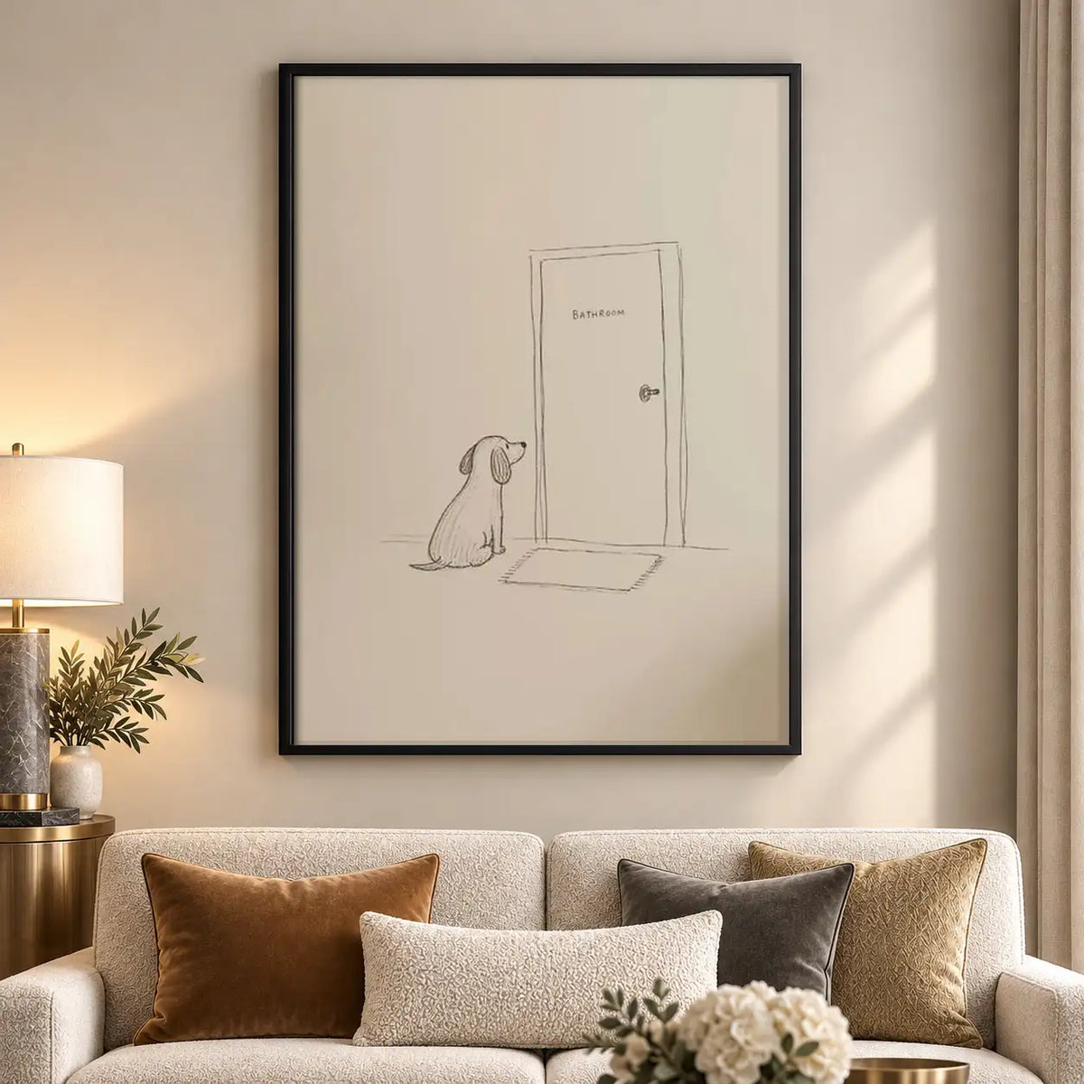Minimal Dog Waiting by Door Wall Art 5