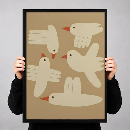 Minimal Flying White Birds Wall Art 3