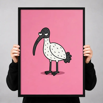 Minimal Pink Bird Character Wall Art 3