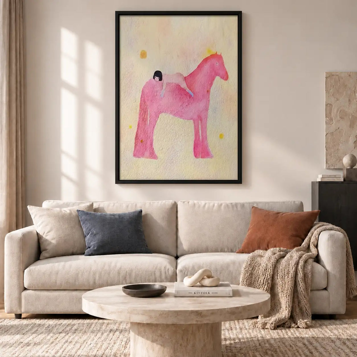 Minimal Pink Horse Wall Art 2