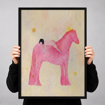 Minimal Pink Horse Wall Art 3