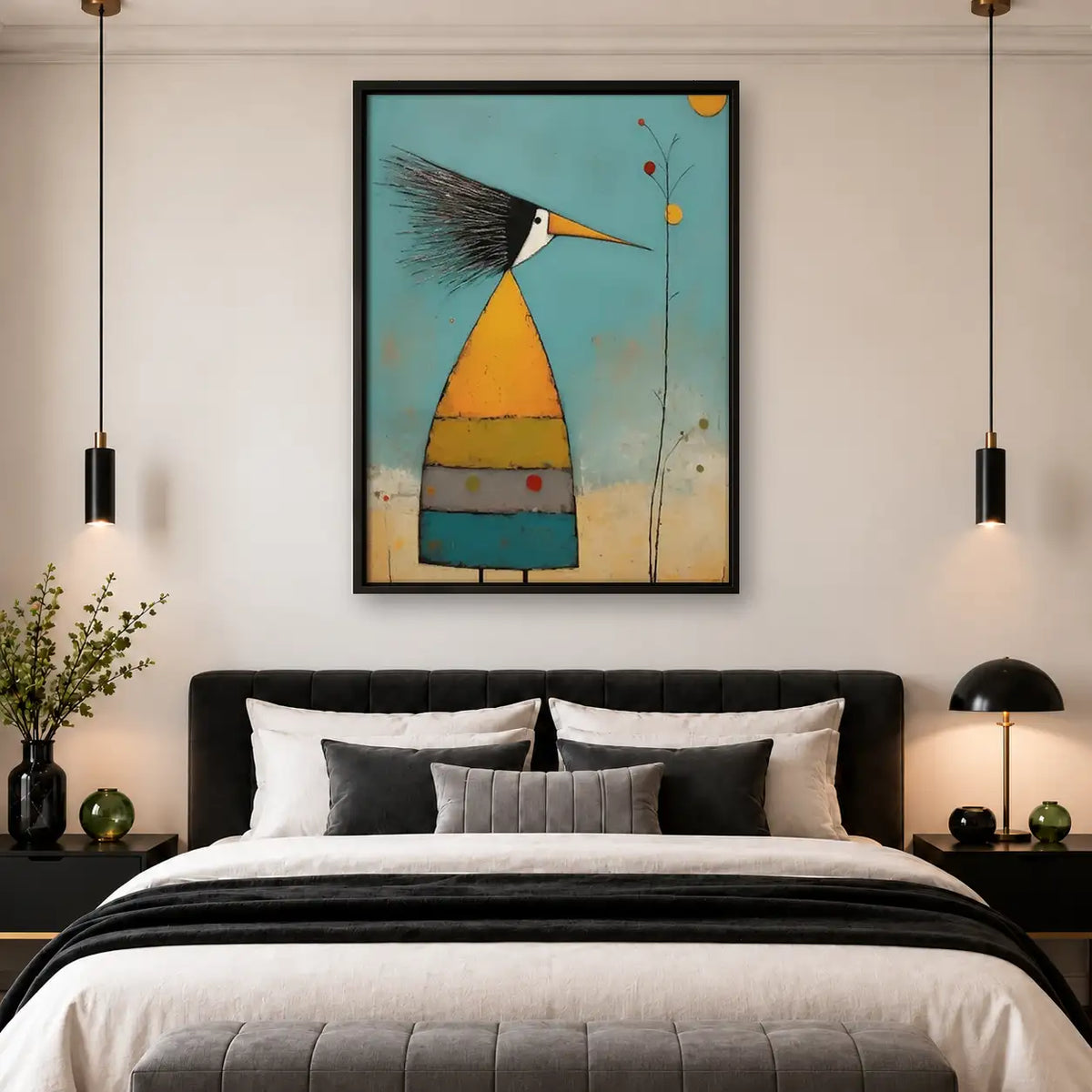 Minimal Sailboat on Teal Wall Art 4