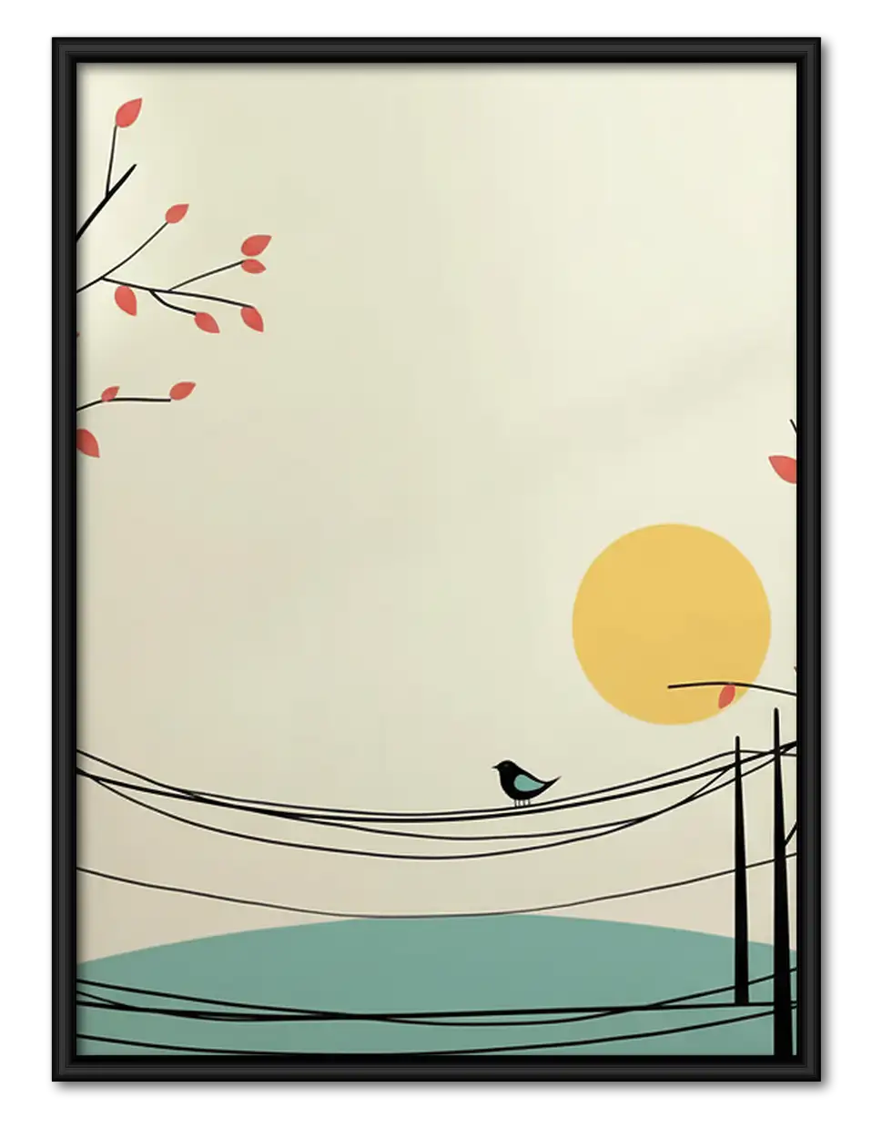 Minimal Sunrise over Water Wall Art 1