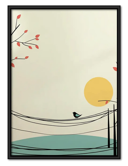 Minimal Sunrise over Water Wall Art
