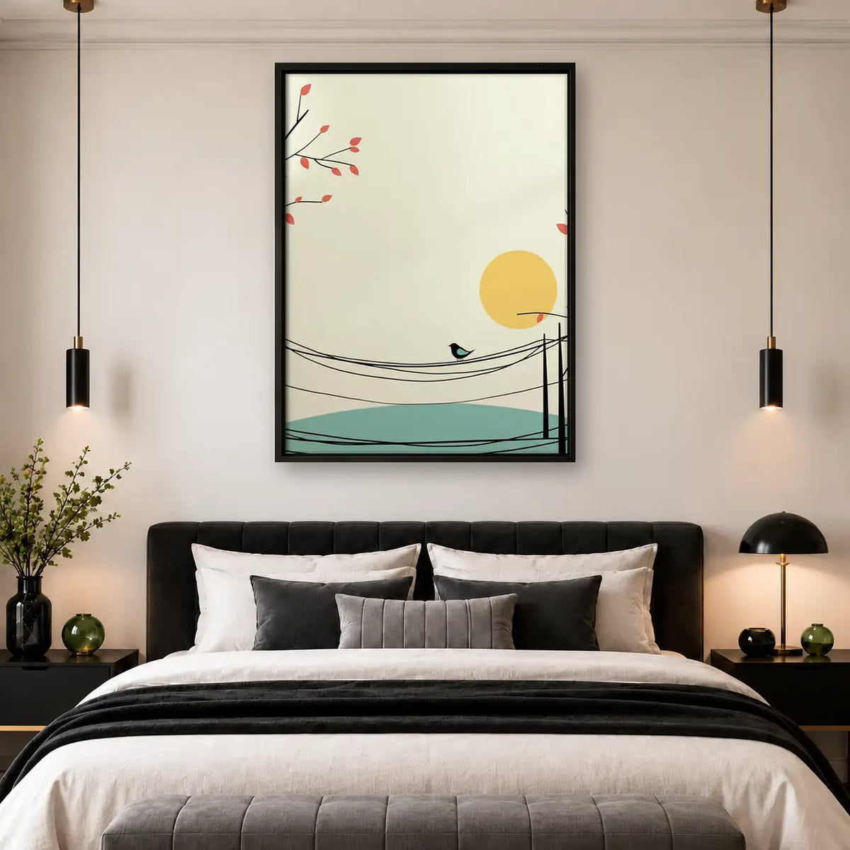 Minimal Sunrise over Water Wall Art 4