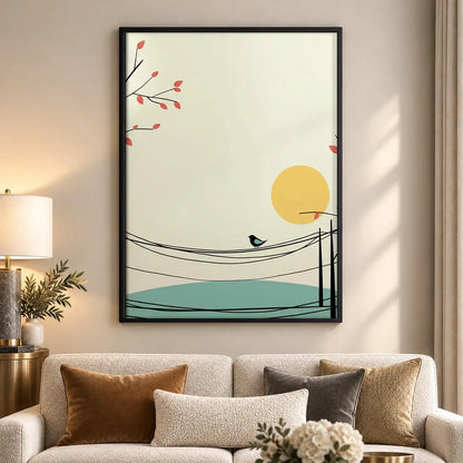 Minimal Sunrise over Water Wall Art 5