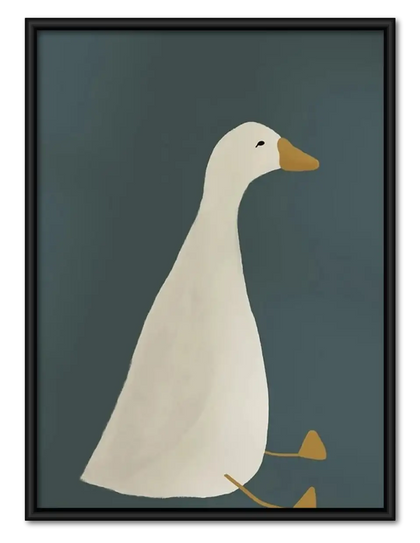 Minimal White Goose Profile Wall Art