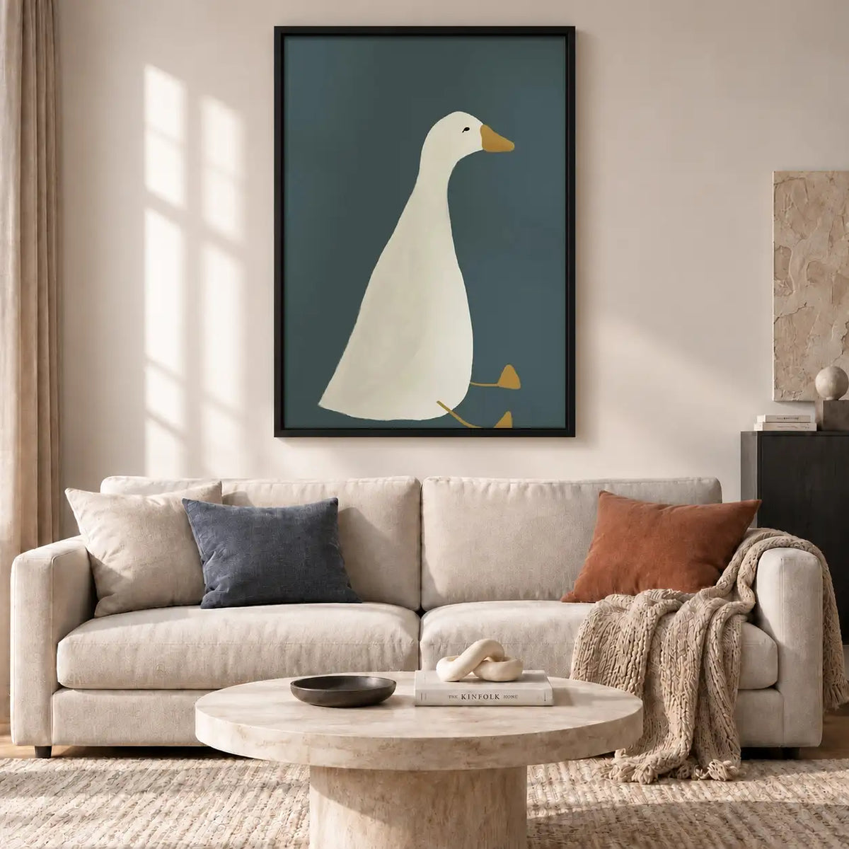 Minimal White Goose Profile Wall Art 2