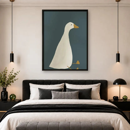 Minimal White Goose Profile Wall Art 4