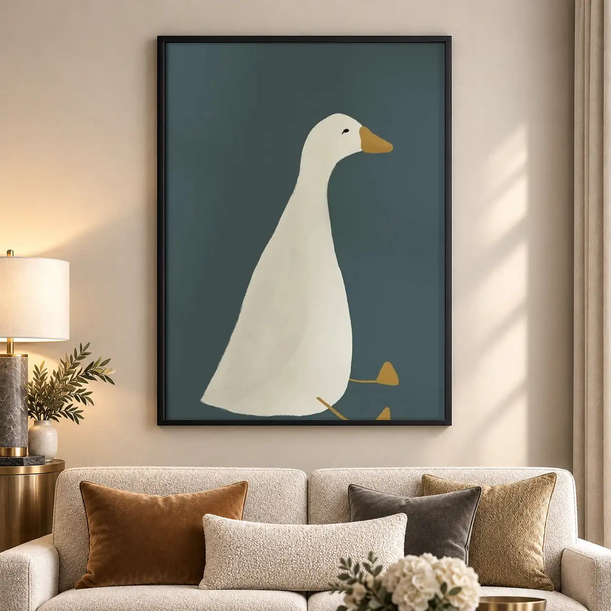 Minimal White Goose Profile Wall Art 5