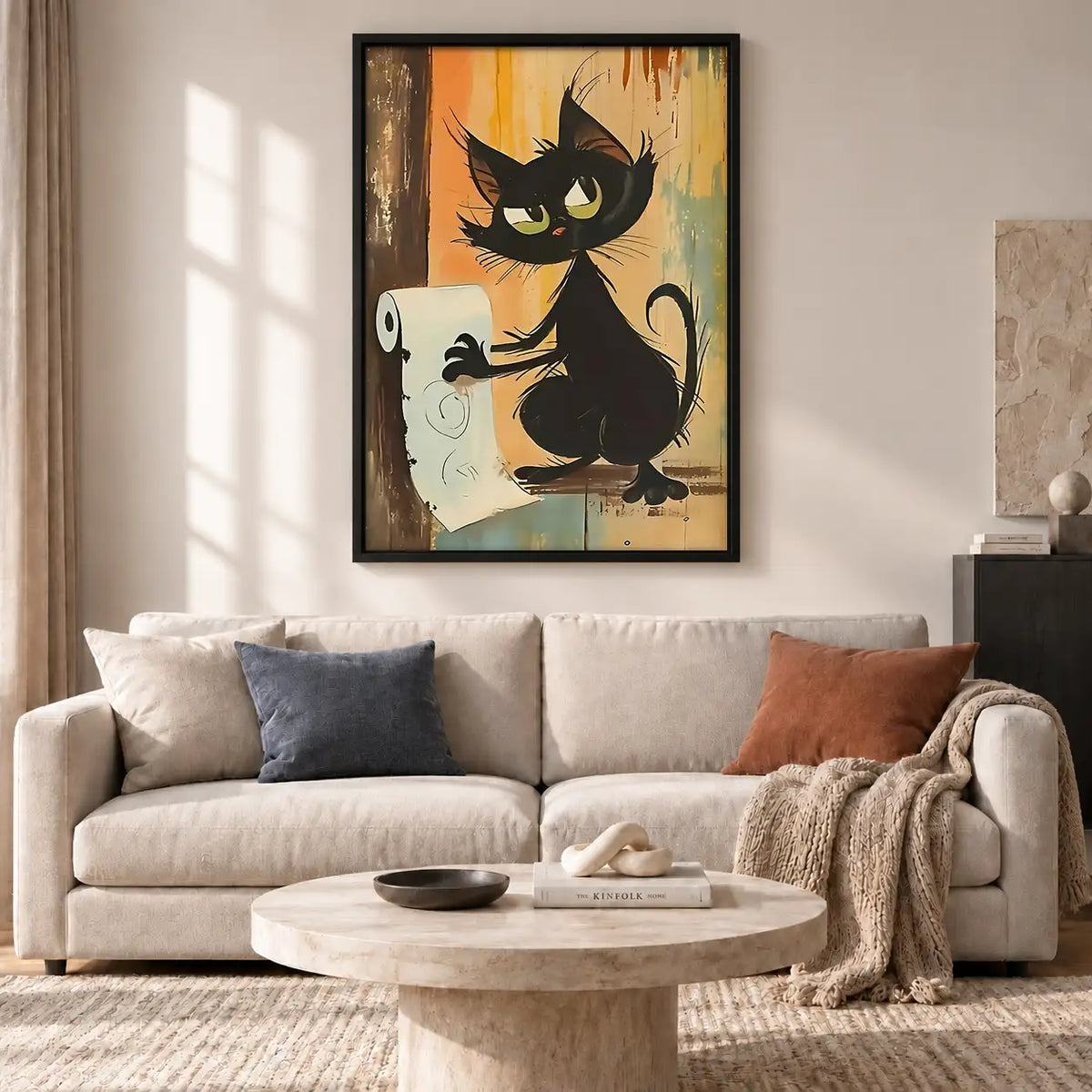 Mischievous Black Cats and Mice Wall Art 2