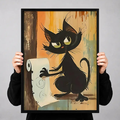 Mischievous Black Cats and Mice Wall Art 3