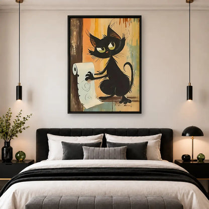 Mischievous Black Cats and Mice Wall Art 4