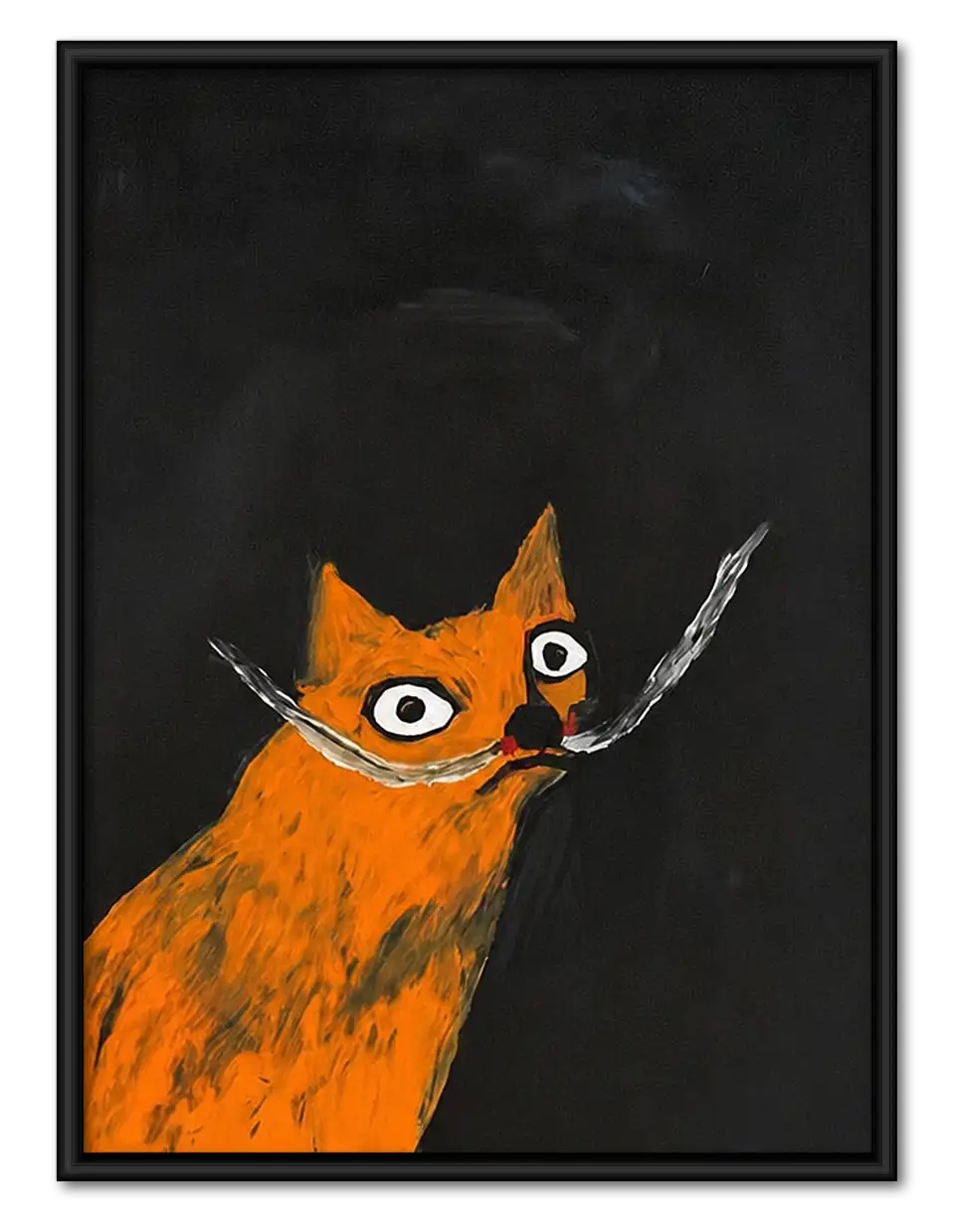 Mischievous Orange Cat with Knives Wall Art 1