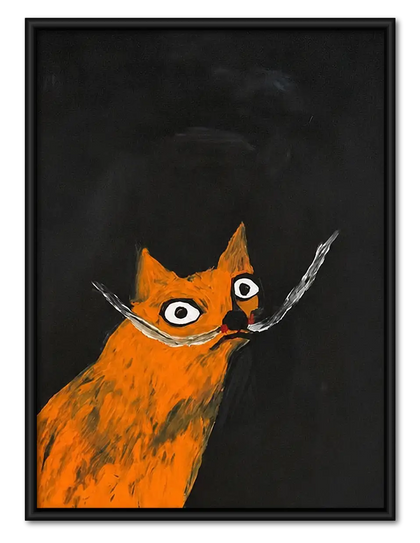 Mischievous Orange Cat with Knives Wall Art