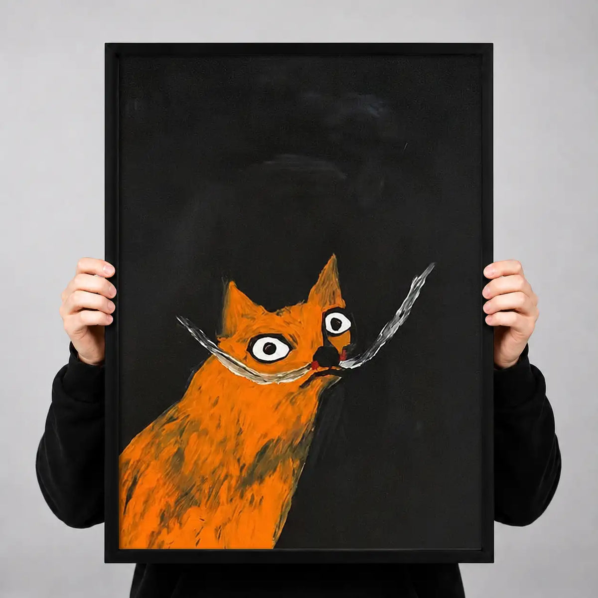Mischievous Orange Cat with Knives Wall Art 3