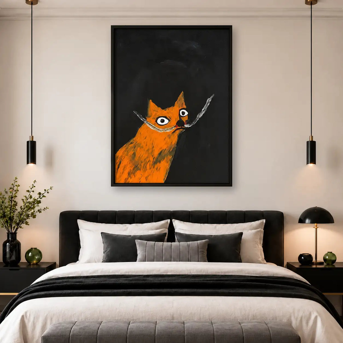 Mischievous Orange Cat with Knives Wall Art 4