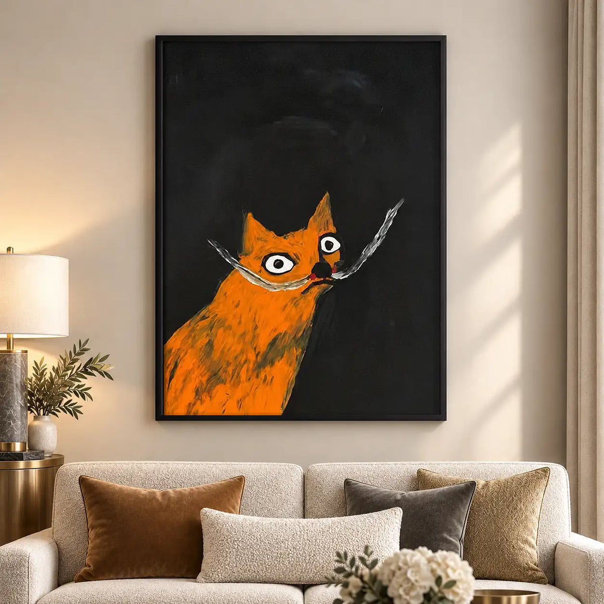 Mischievous Orange Cat with Knives Wall Art 5