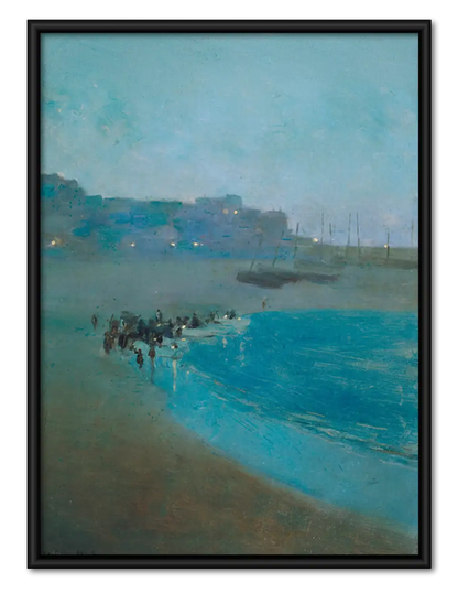 Misty Blue Lake Landscape Wall Art 1