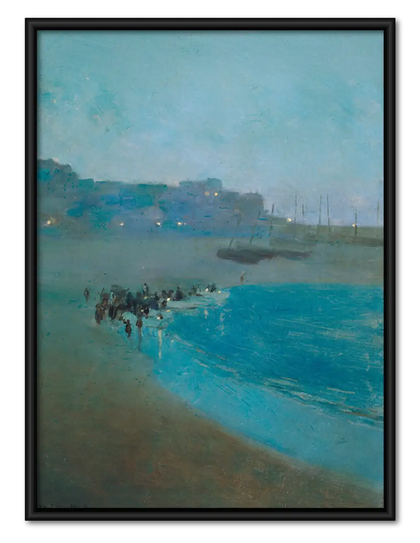 Misty Blue Lake Landscape Wall Art