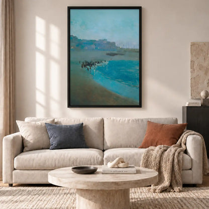 Misty Blue Lake Landscape Wall Art 2