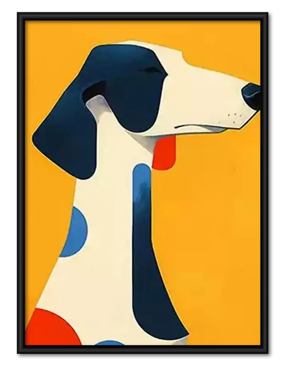 Modern Greyhound on Yellow Wall Art 1