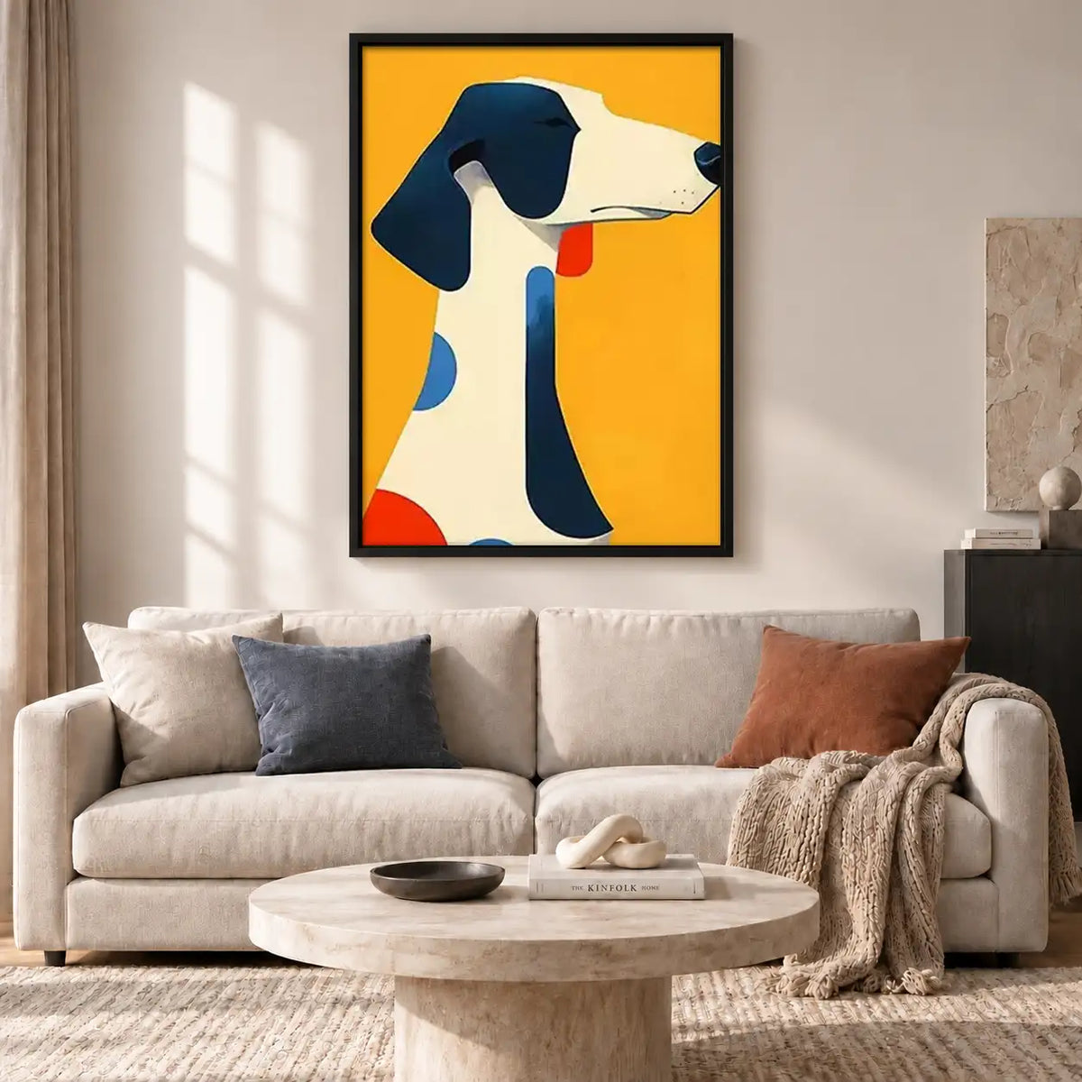 Modern Greyhound on Yellow Wall Art 2