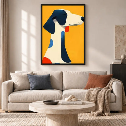 Modern Greyhound on Yellow Wall Art 2