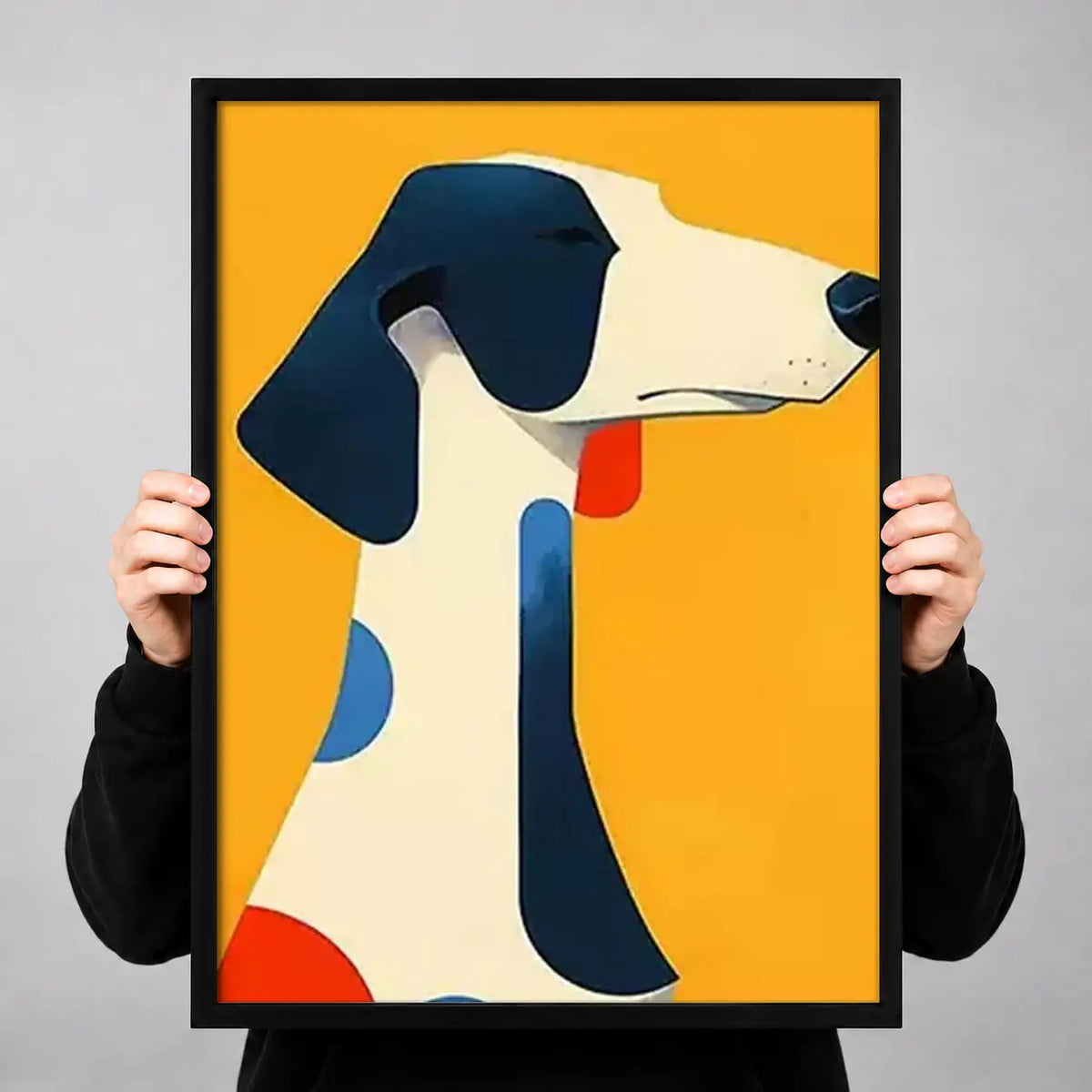 Modern Greyhound on Yellow Wall Art 3