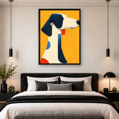 Modern Greyhound on Yellow Wall Art 4