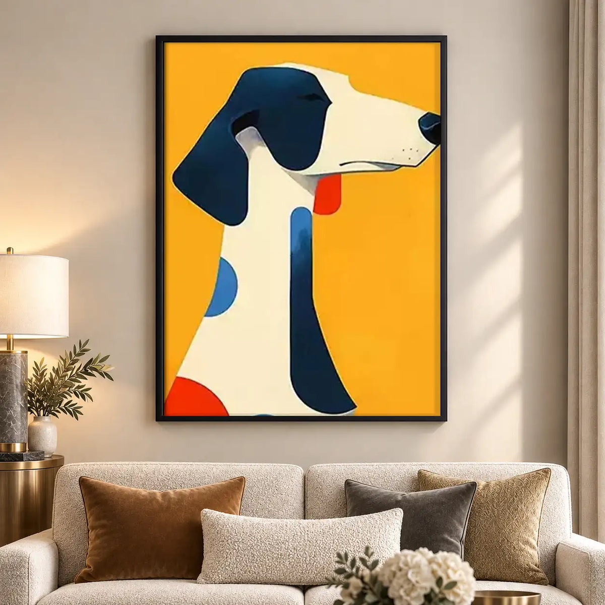 Modern Greyhound on Yellow Wall Art 5